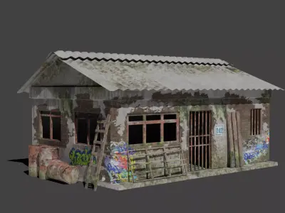 House Street Low-poly 3D model