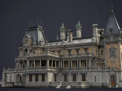 Massandra Palace Low-poly 3D model