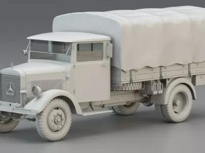 WWII German Army Cargo Truck 3 5t 3D model
