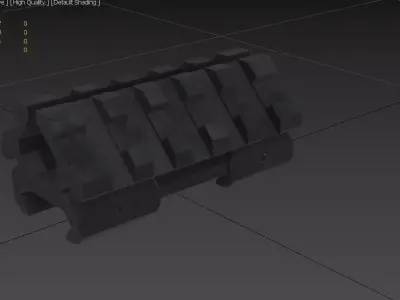 Rail Double M02 Low-poly 3D model