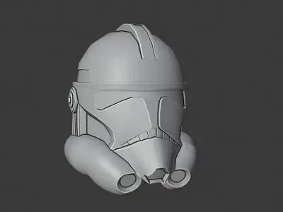 Phase 2 Clone Trooper helmet ROTS Low-poly 3D model