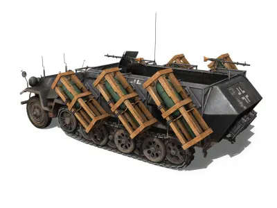 SD KFZ 251 1 - Ausf B - Walking Stuka - 11PD 3D model