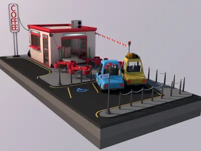 Cafe building 3D model