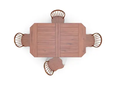 Colebrook 5 pc Dining Set Rustic Oak Free 3D model