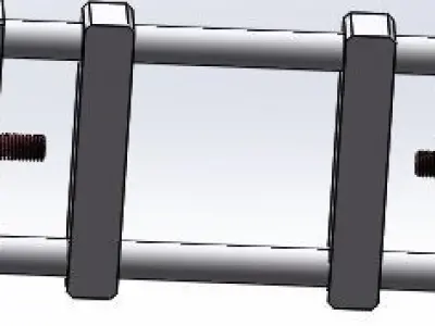 Symmetry trimming biaxial mechanical structure 3D model