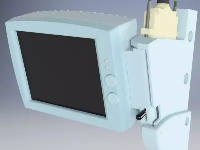 Airbus A320 Cockpit - Surveillance Monitor Free 3D model