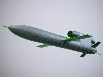 FP-5 Flamingo Ukrainian long-range cruise missile Low-poly 3D model