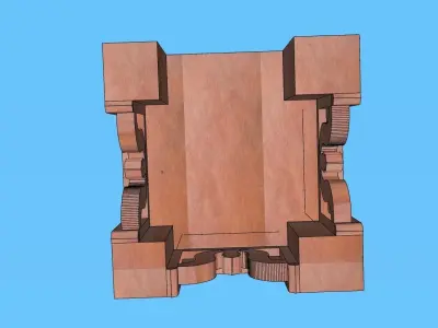 indian jodhpuri stone bracket 3d modal Low-poly 3D model