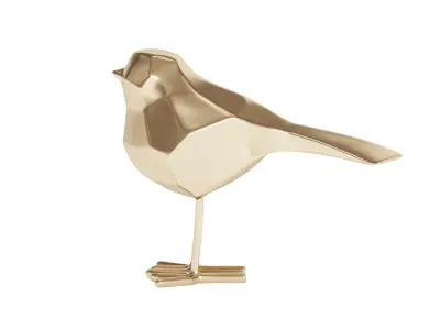 Polystone Bird Decorative Sculpture with Origami Accents 3D model