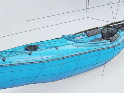 high detailed kayak model with pbr textures Low-poly 3D model