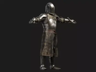 Elite Vanguard Knight Rigged Low-poly 3D model