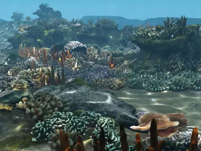 Underwater Coral Reef Habitat Ocean V3 Low-poly 3D model