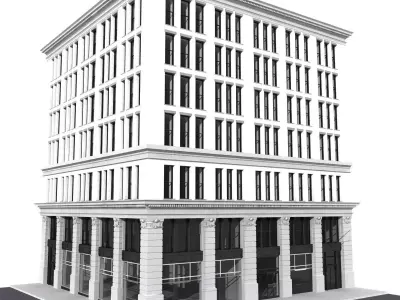 New York corner building 3D model