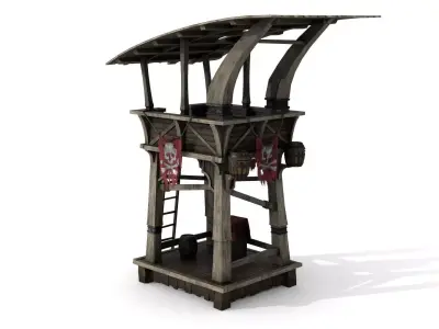 Wooden Watchtower Low-poly 3D model