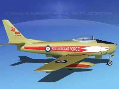 North American F-86 Sabre Jet RCAF Golden Hawks 3D model