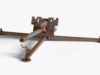 Rusted D-30-122mm-Howitzer 3D model