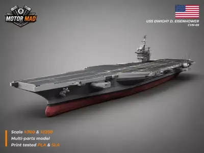 USS Dwight D Eisenhower CVN-69 Nimitz-Class Aircraft Carrier 3D print model