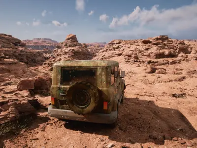 game ready low poly military jeep Low-poly 3D model