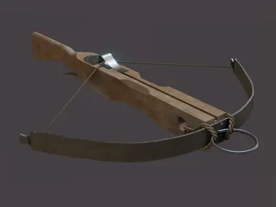 Crossbow wooden Low-poly 3D model