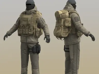 Military Backpack 3D model