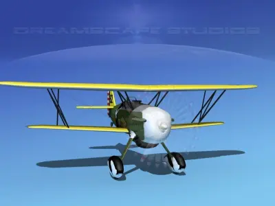 Curtiss P-6E Hawk V03 3D model