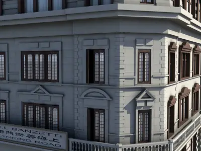 Old Shanghai delicate and rich library of details 3D model