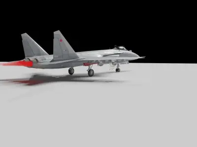 SciFi Base and jet 3D model