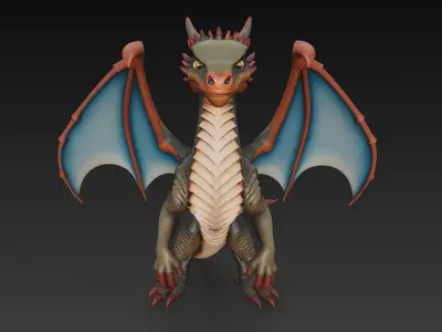 Dragon Realistic 3D Model Basic - Low Poly Realistic Low-poly 3D model