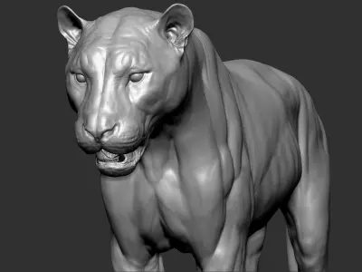Tiger VFX ULTRA Cinematic Realistic Zbrush Sculpt 1 3D model