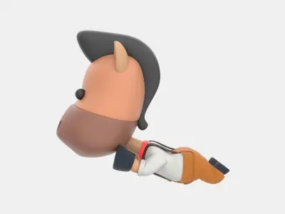 Cute Horse 3D Illustration 3D model