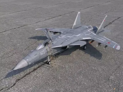 Sukhoi Su-47 Low-poly 3D model