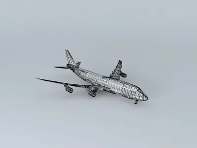 The True Blank Boeing 747 Free 3D model