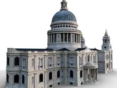 St Pauls Cathedral Low-poly 3D model