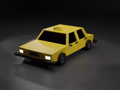 taxi car Low-poly 3D model