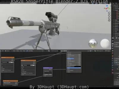 KSR28 Sniperrifle Blender 2-82a Version Free low-poly 3D model