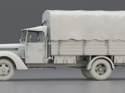 WWII German Utility Military Truck 2 5t 3D model