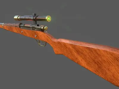 Steampunk Springfield 1903 Sniper Rifle Low-poly 3D model