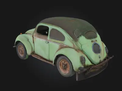 Vintage Beetle Timeless Charm on Four Wheels 3D model