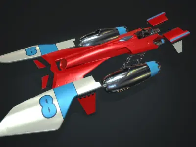 MsRacer Low Poly PBR plane Low-poly 3D model