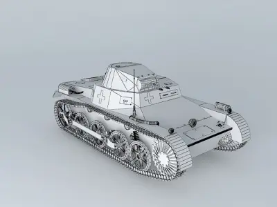 Panzer I  Panzer II Ausf A German tank 3D model