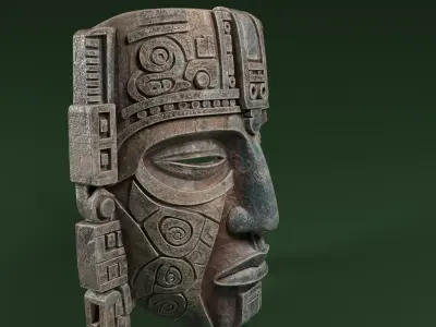 Maya Ceremonial Masks Pack C Low-poly 3D model