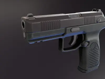 Udav SR2 Pistol Low-poly 3D model