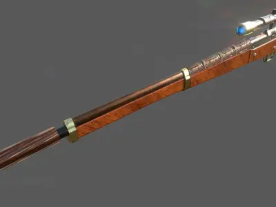 Steampunk Springfield 1903 Sniper Rifle Low-poly 3D model