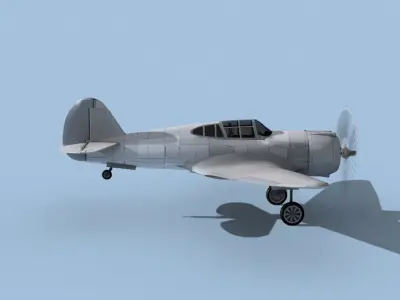 Curtiss P-36C Hawk Bare Metal 3D model