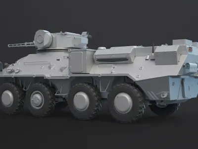 BTR-3 Ukranian APC High-Poly 3D model