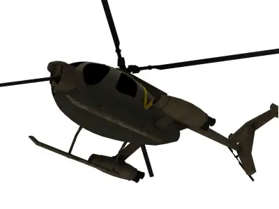 Lowpoly Defender 500 Helicopter 3D Model Low-poly 3D model