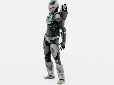TROOPER X-3 Rigged for Unreal Engine - Unity - MIXAMO 3D model