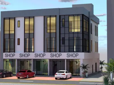 Contemporary Commercial Building A22 DWG SketchUp 3D model