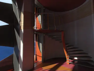 Twin decker shuttle elevator with facade 3D model