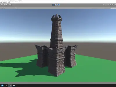 Castle tower Low-poly 3D model